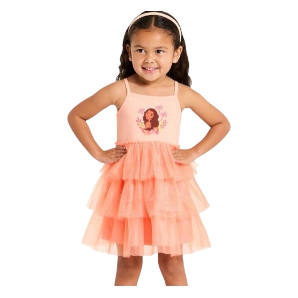 Girls Moana Tulle Ruffle Dress Size 5T